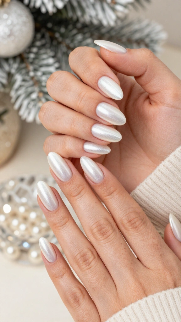 White velvet magnetic nails