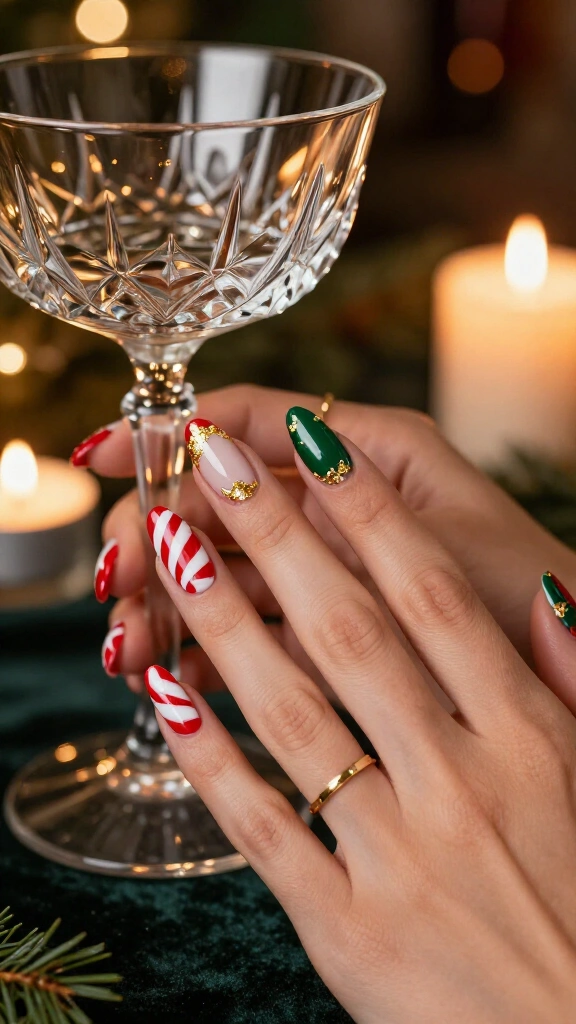 Gold Foil and Peppermint Accents