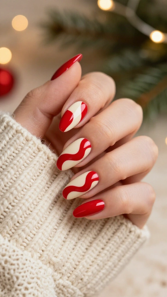 Abstract Peppermint Waves