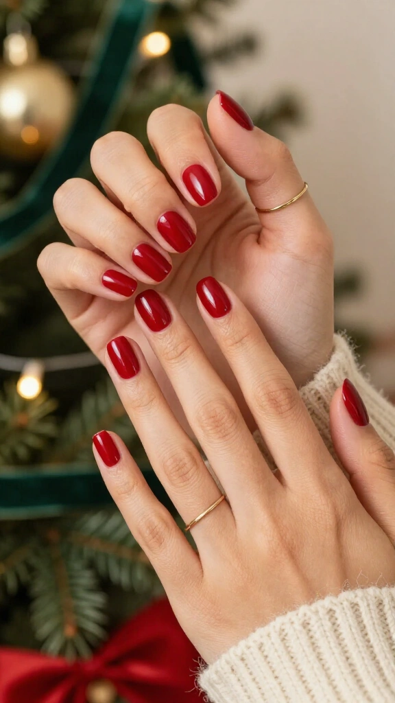 Classic red gloss nails