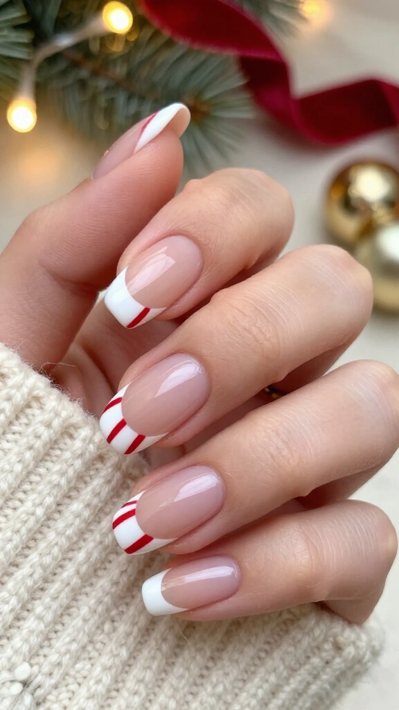 Candy cane French tips