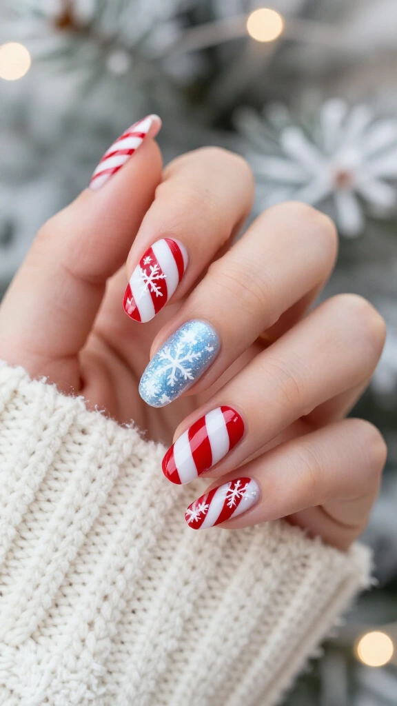 Winter Wonderland Snowflake and Stripes
