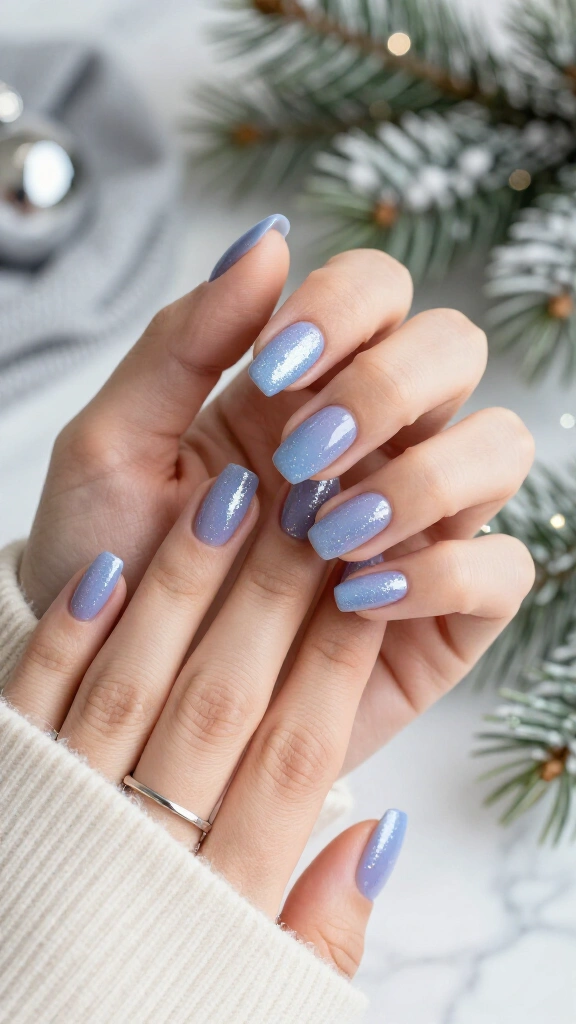 Soft Periwinkle with Micro Silver Glitter