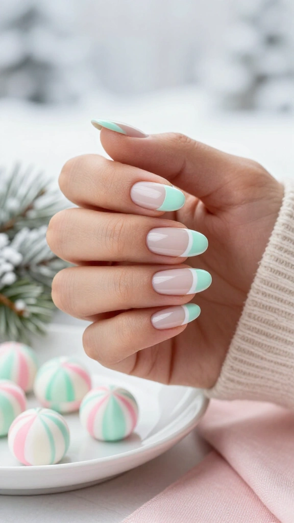 Pastel Mint Peppermint Tips