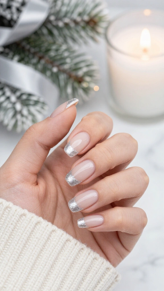 Silver sparkle tips