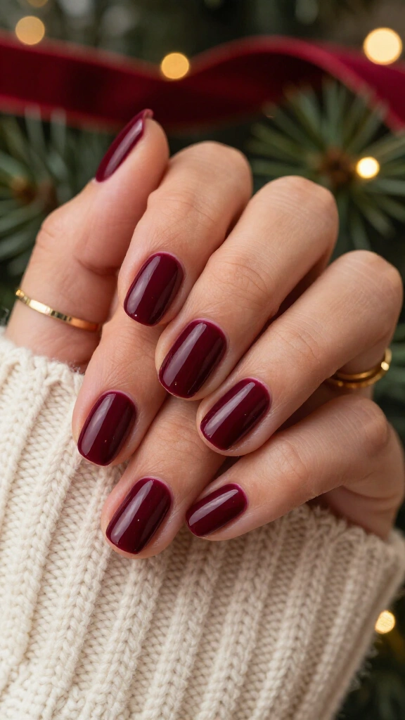 Velvet burgundy nails