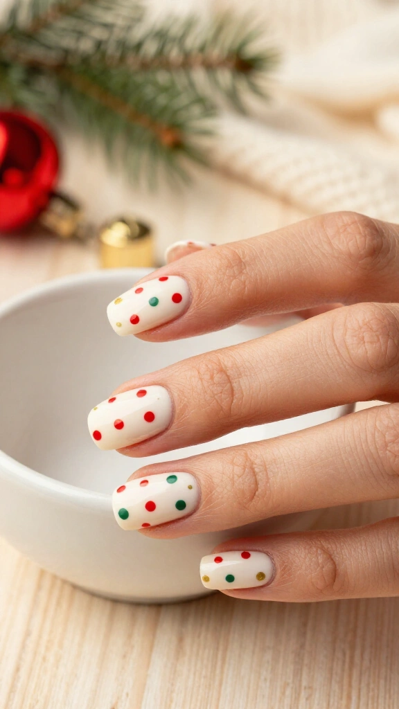 Red polka dot nails