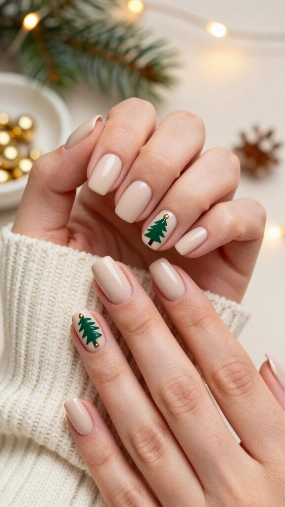 Christmas tree accent nail