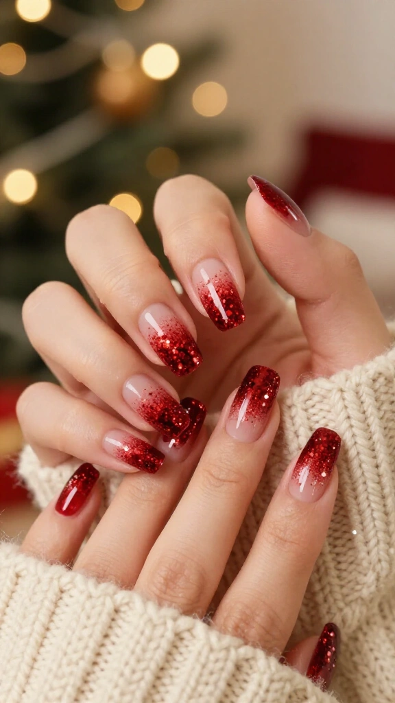 Red glitter gradient