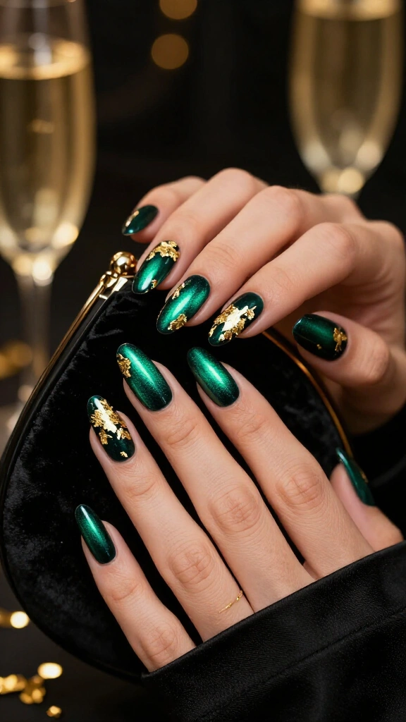 Emerald Green Velvet Foil
