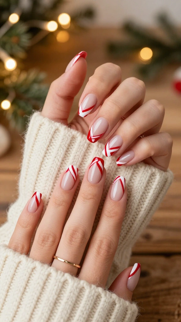 Candy Cane Chevron Tips