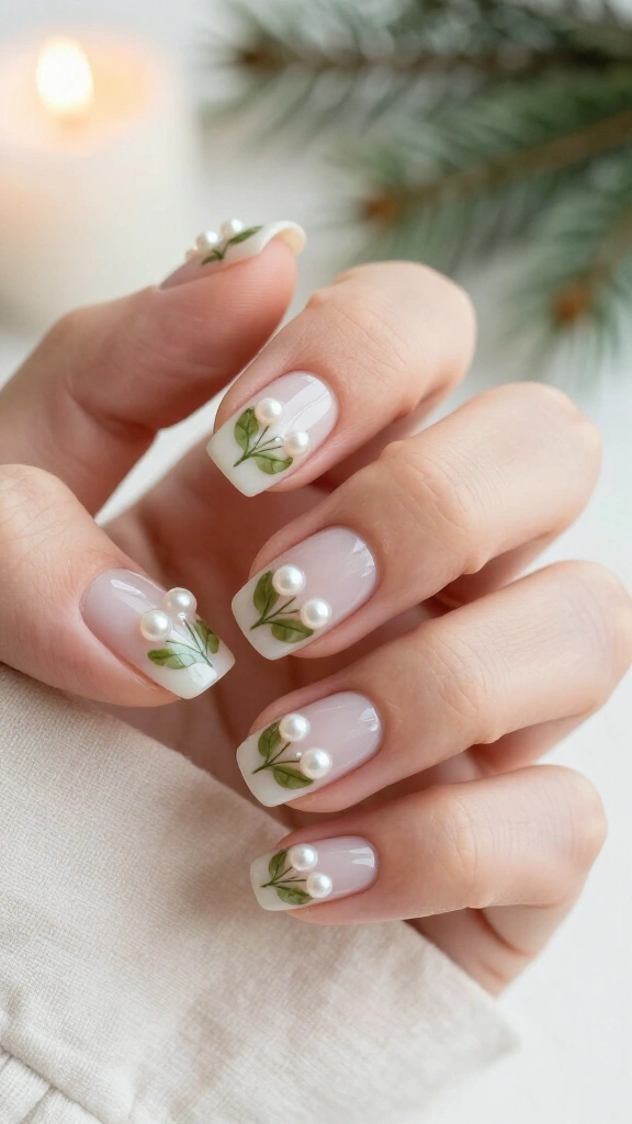 Mistletoe Botanical Art on Milk Bath Base