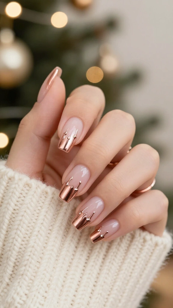 Metallic Rose Gold Icicles