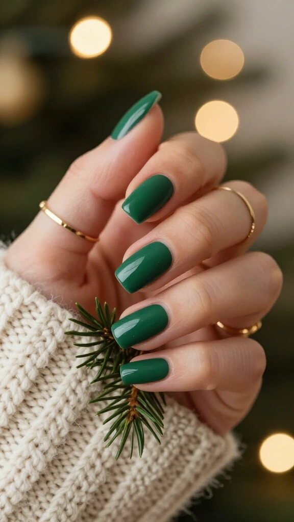 Matte Forest Green with Glossy French Smiles