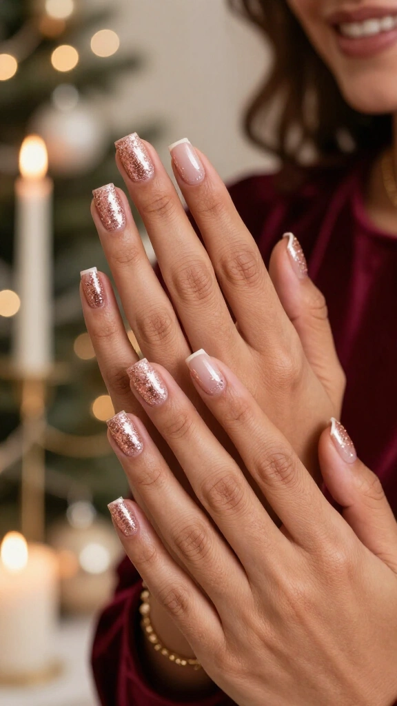 Reflective Rose Champagne Glitter Blast