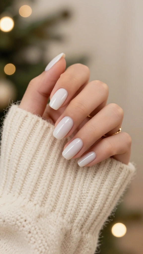 Sheer milky white nails