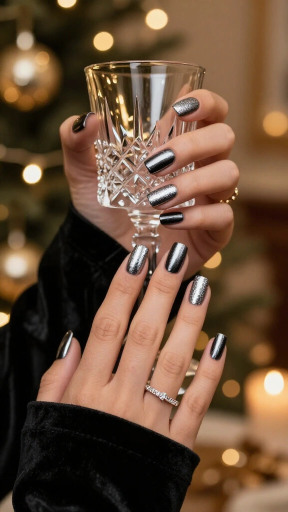 Silver Tinsel Chrome Squares