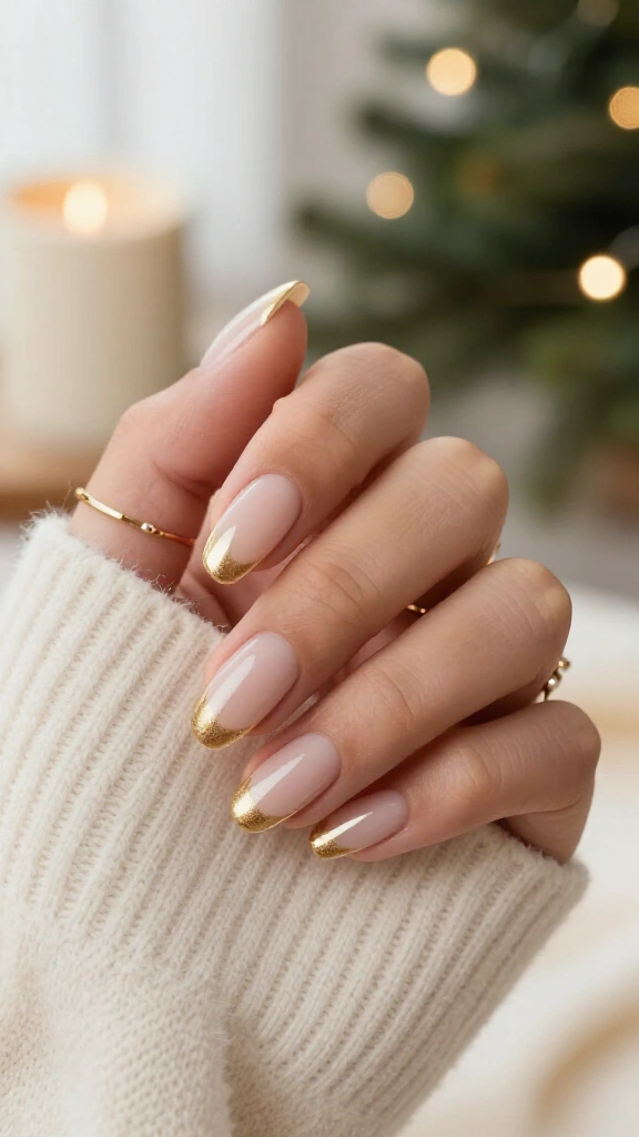 Micro gold French tips