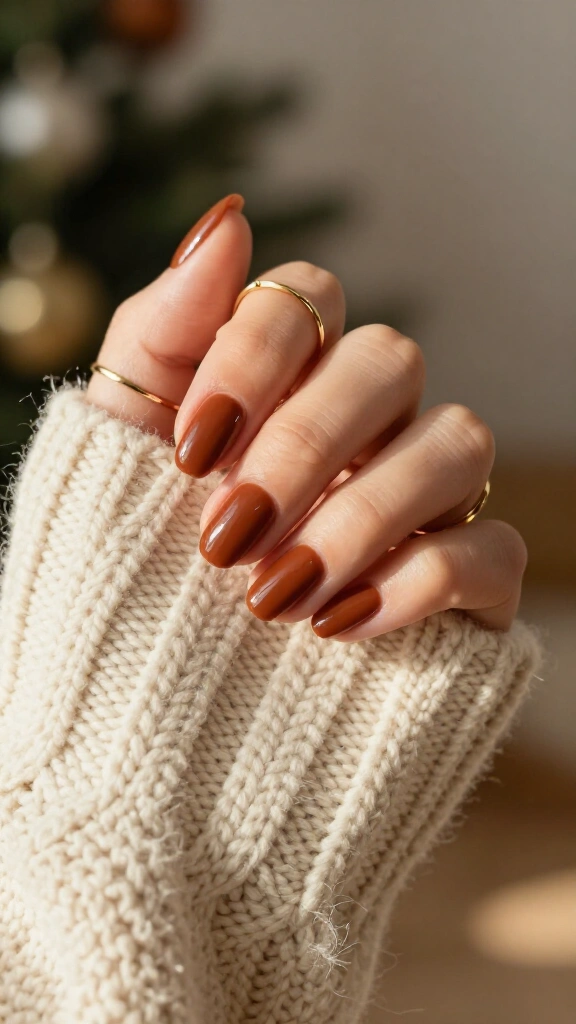 Cinnamon brown nails