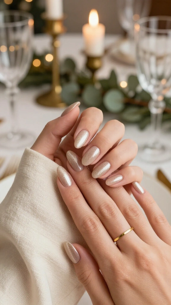 Soft champagne shimmer