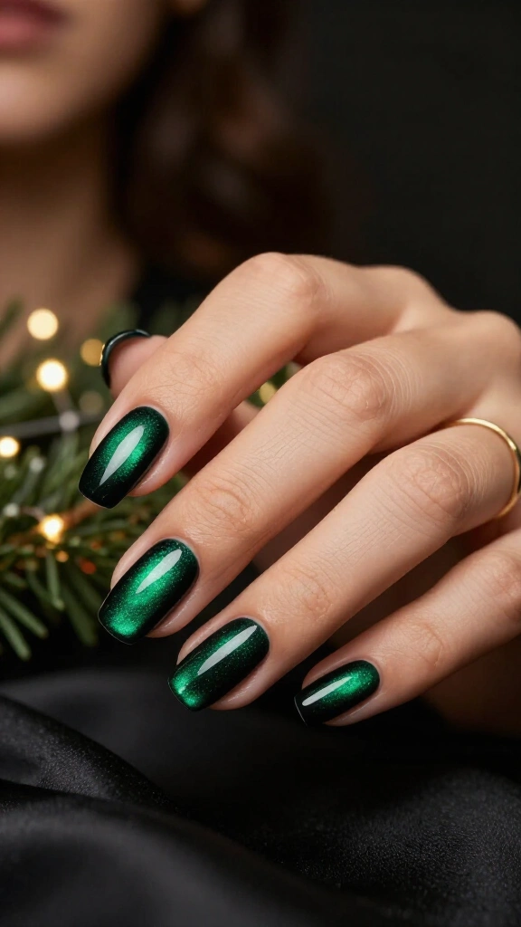 Velvet Emerald Green Cat-Eye