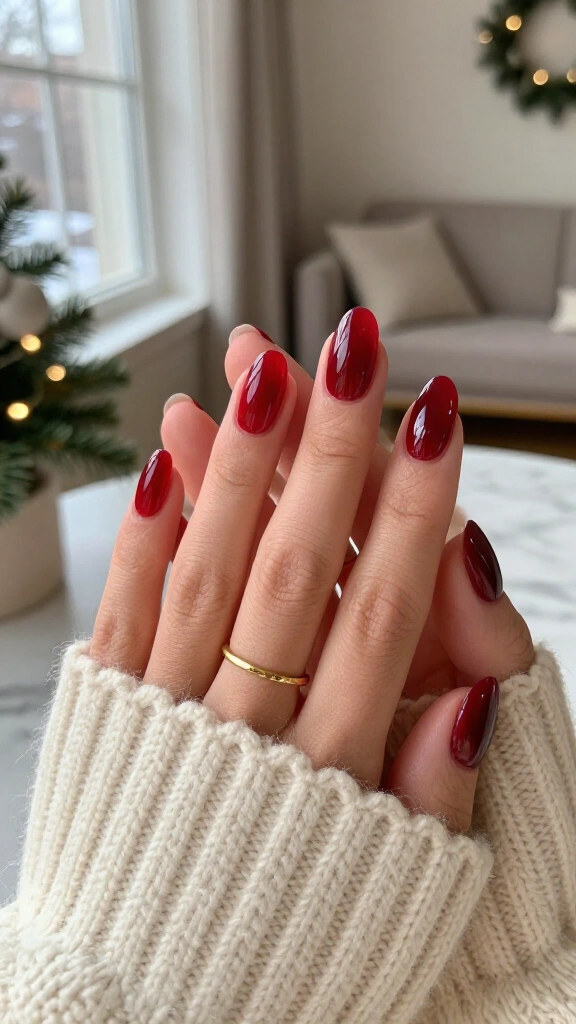 Cranberry jelly nails