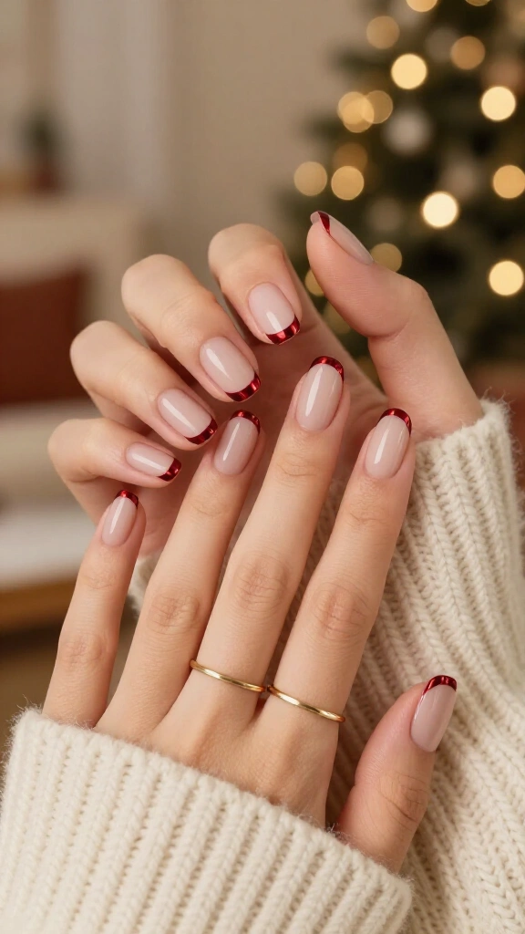 Micro French Chrome in Ruby Red