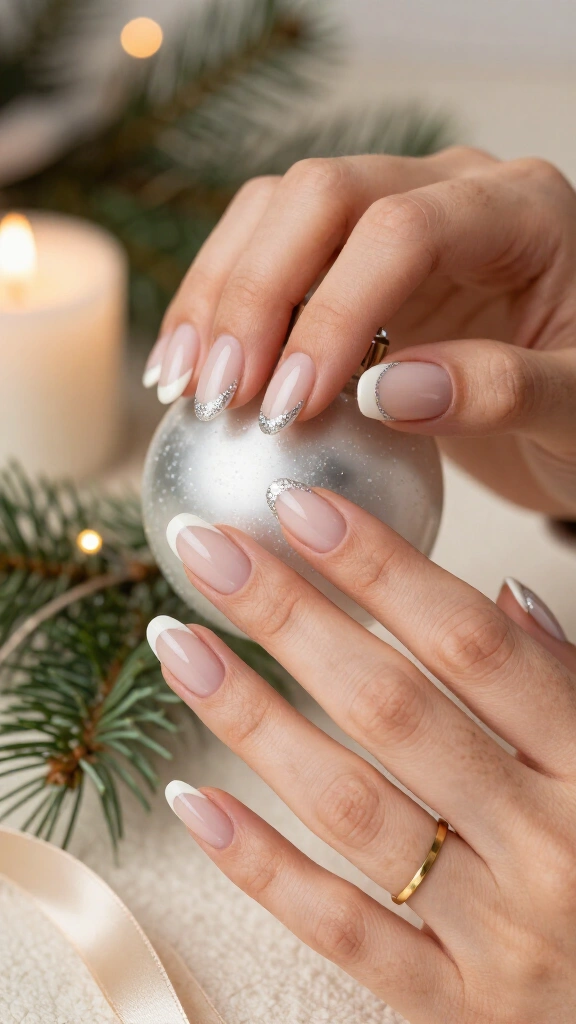 Fine glitter French outline