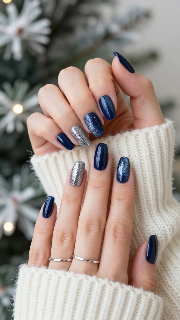 Midnight Blue with Silver Star Dust