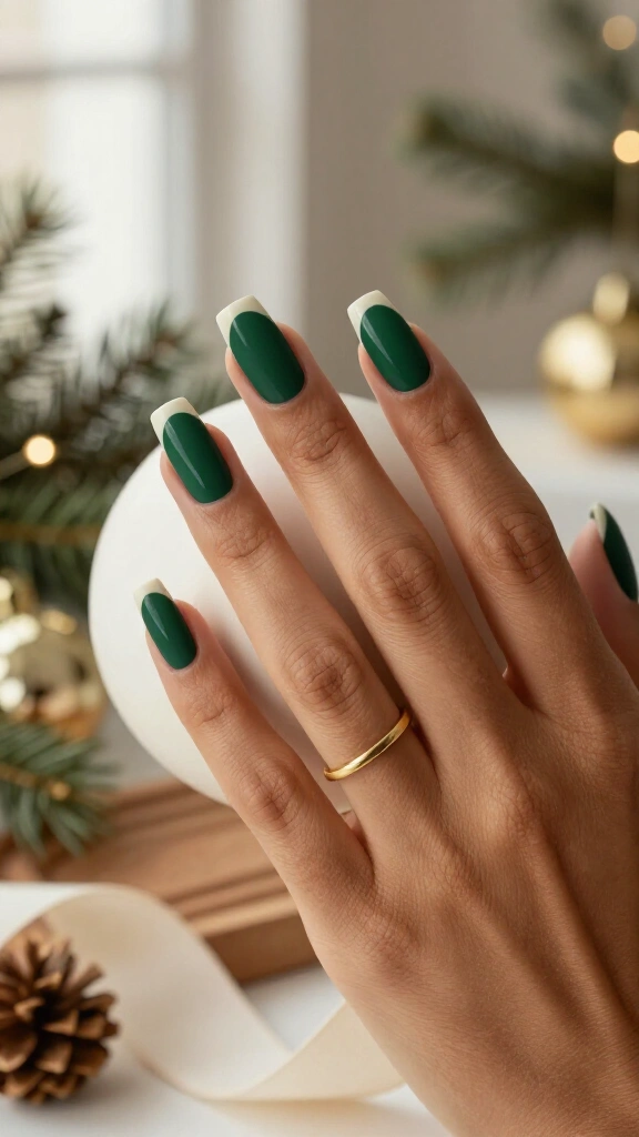Matte forest green with glossy tips
