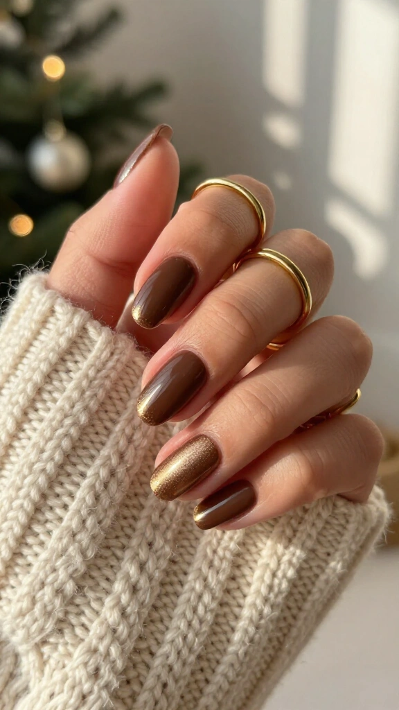 Chocolate Brown with Metallic Bronze Tips