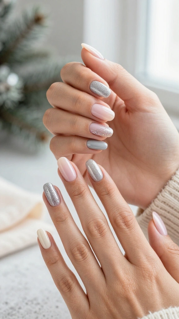 Glittery snow dust top coat