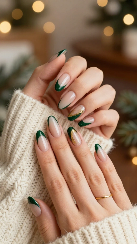 Forest Green Negative Space Arcs