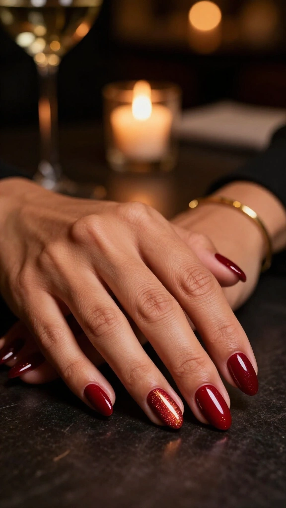 Ruby red cat eye nails