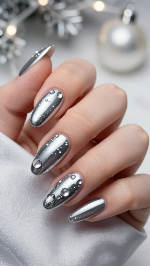 Silver Tinsel Chrome Drops