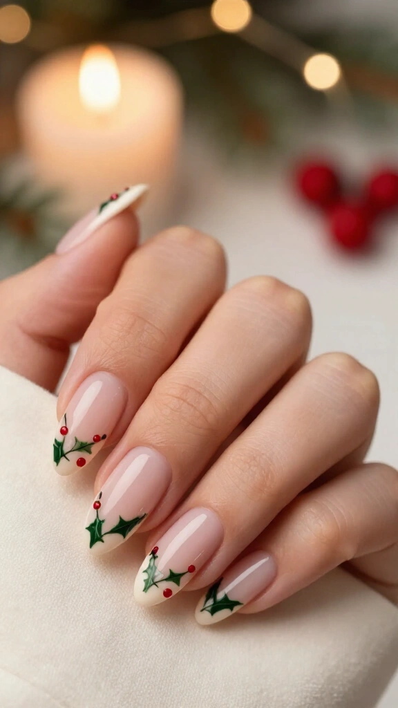 Holly Berry Minimalist Half-Moons