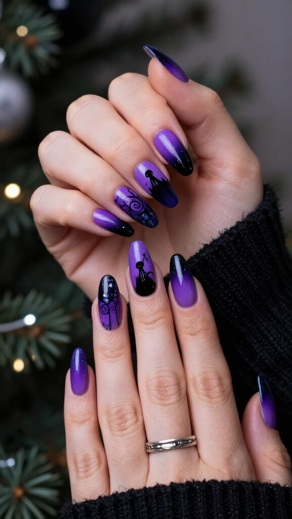 Spiral Hill silhouette nails