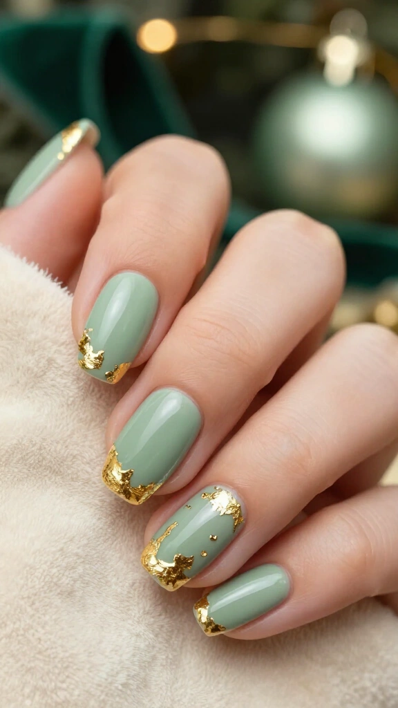 Sage Green with Gilded Gold Foil