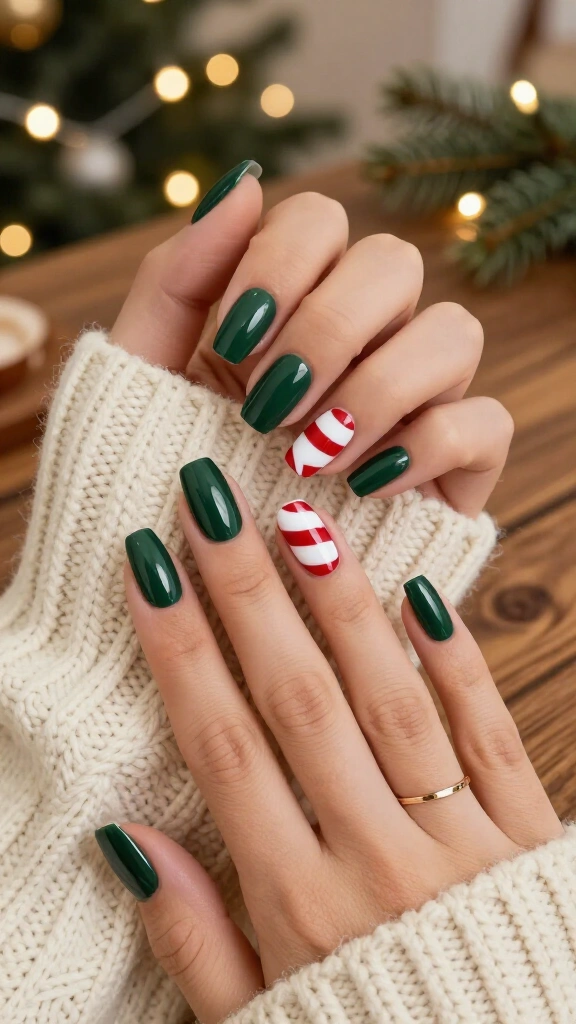 Pine Green & Candy Cane Swirls