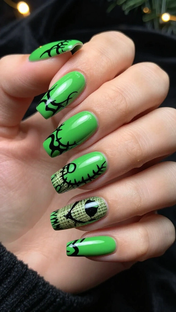 Oogie Boogie swirl nails