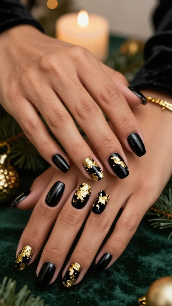 Ultra-Glossy Jet Black with Gold Foil