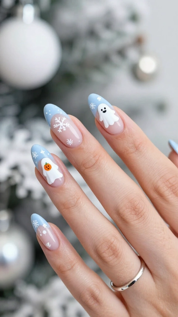 Zero and snowflake French tips