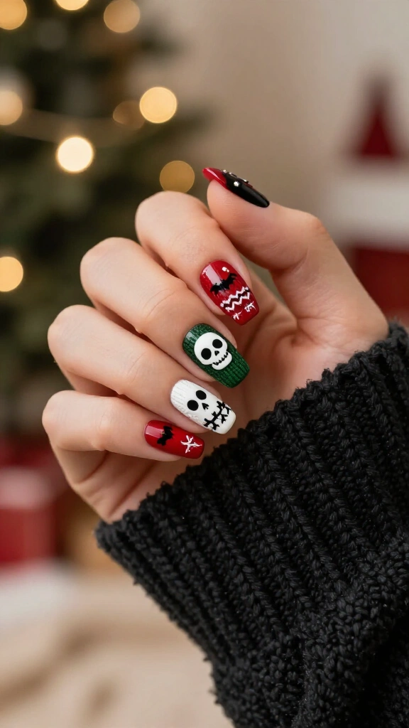 Nightmare Before Christmas sweater nails