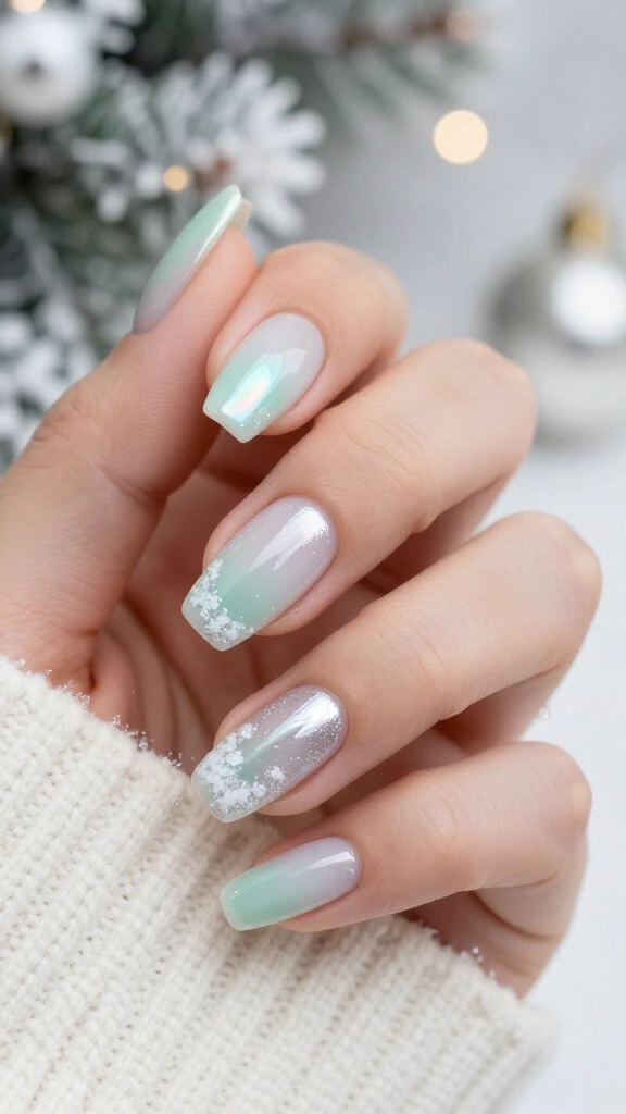 Frosted Seafoam Winter Waves