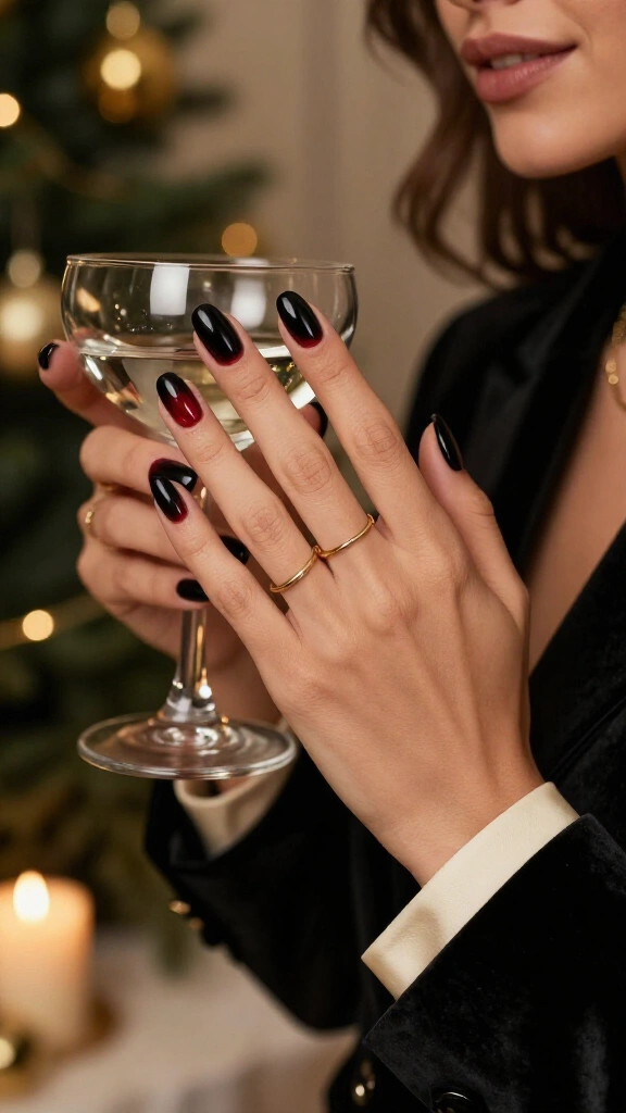 Black Cherry Undertone Nails