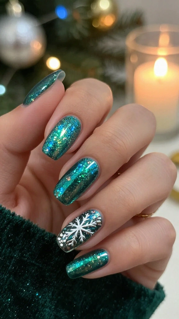 Holographic Teal-Green Shimmer