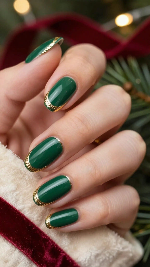 Dark Fir Green with Gilded Chrome Borders