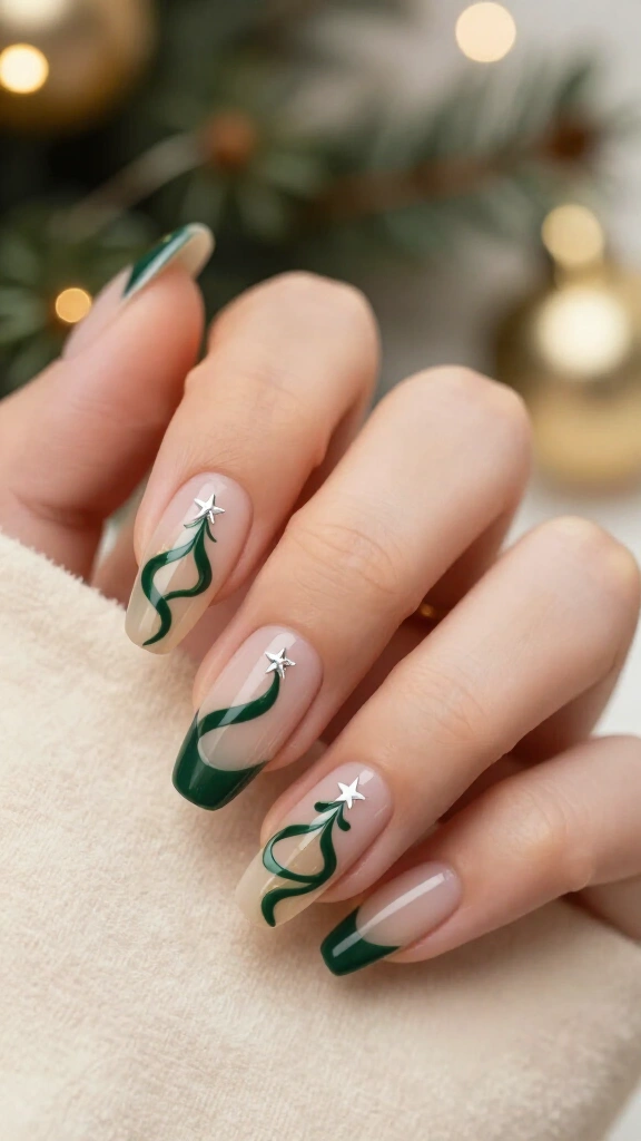 Swirl-Line Abstract Christmas Tree