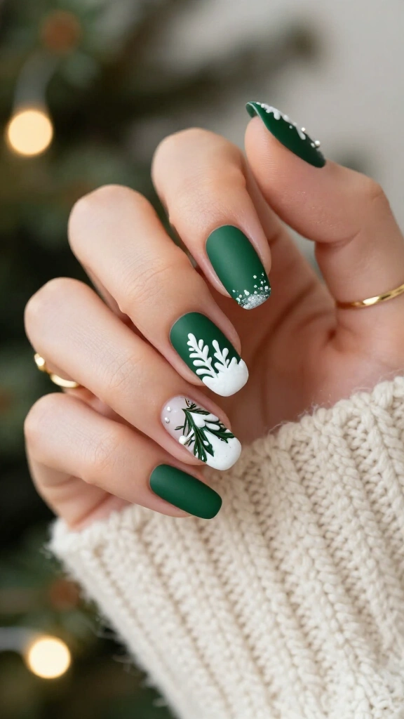 Matte Forest Green with 3D Snow