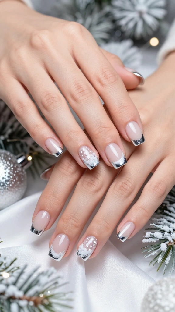 Silver chrome snow tips